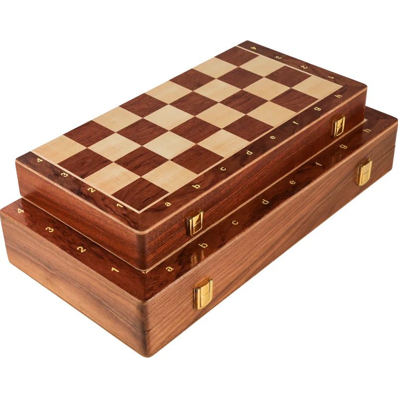 STRATEGIQON – Juego de ajedrez premium de madera con tablero de nogal plegable clásico