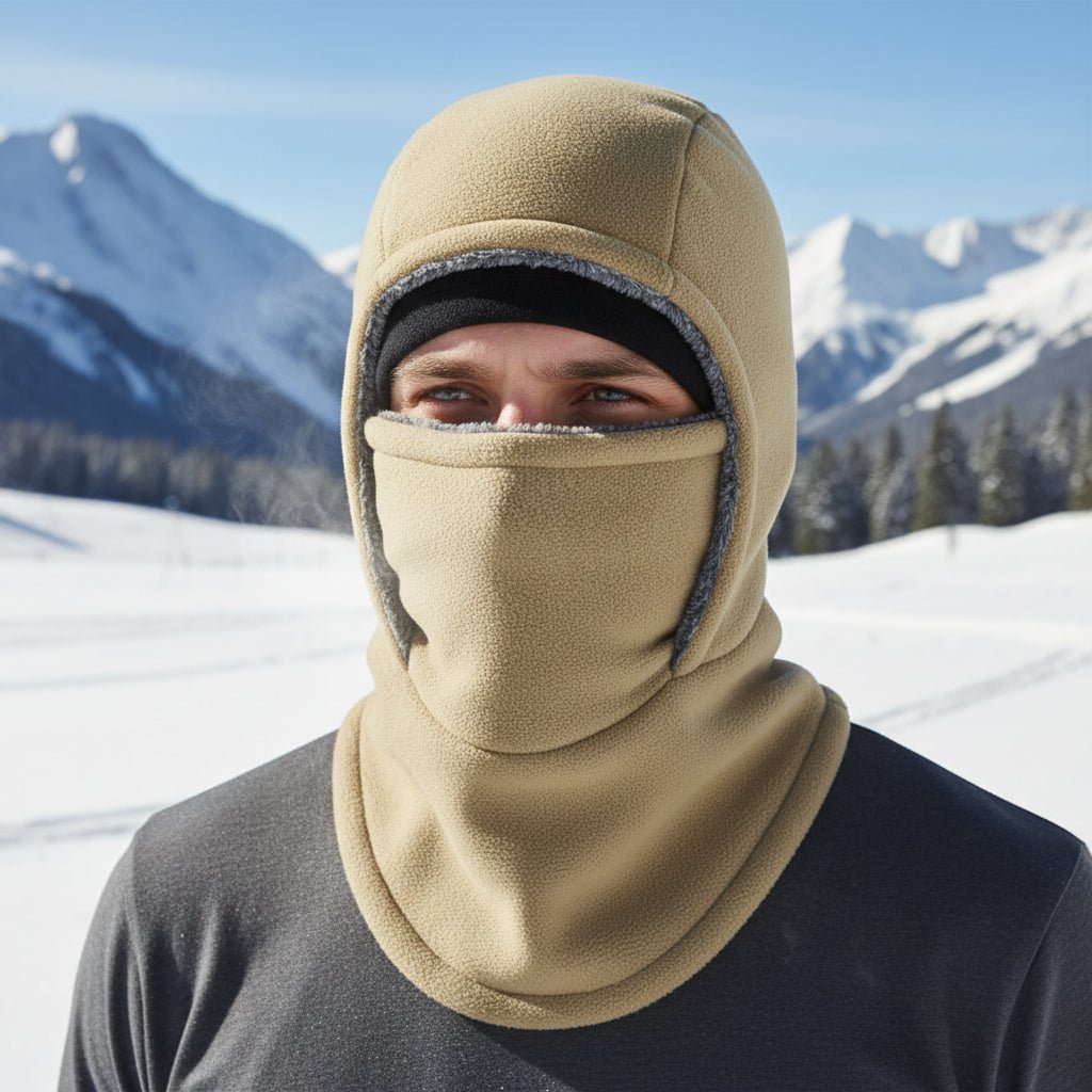 KÄLTEHAUBE – Cagoule en thermofleece pour le cyclisme et les sports de plein air par temps glacial