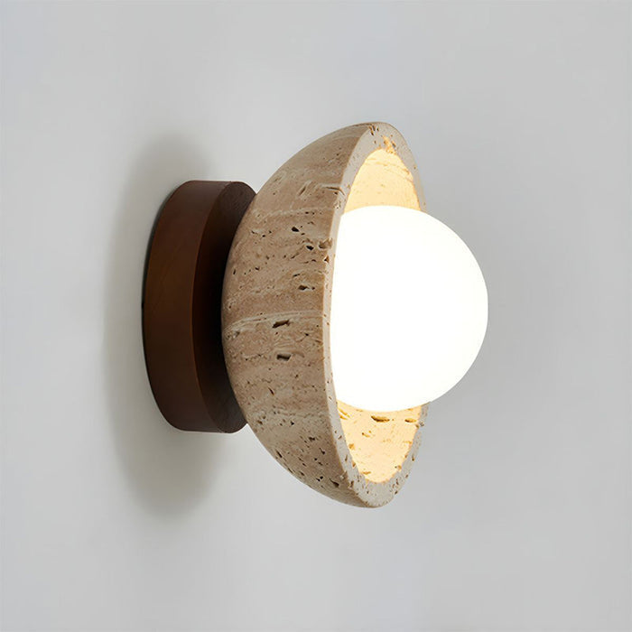 Boho | Aplique LED de piedra natural de travertino