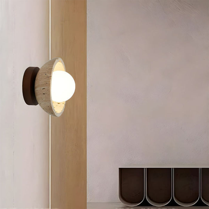 Boho | Aplique LED de piedra natural de travertino