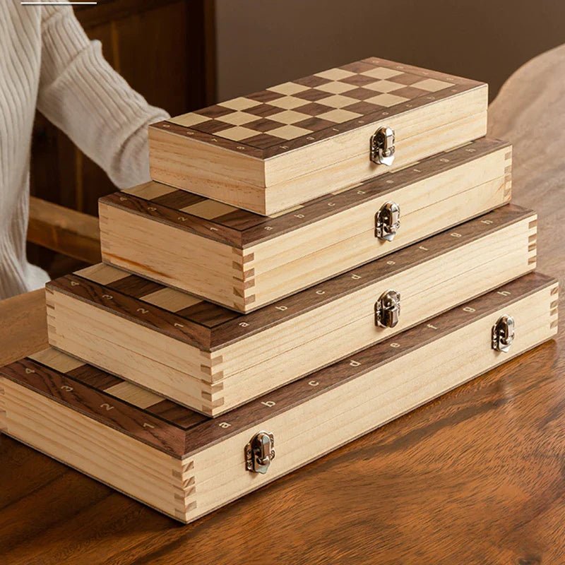 TRAVELCHESS – Tablero de ajedrez portátil de madera magnética para diversión en movimiento