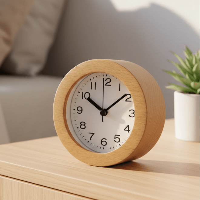 QUIETWOOD – Reloj despertador de madera silencioso para dormitorios acogedores