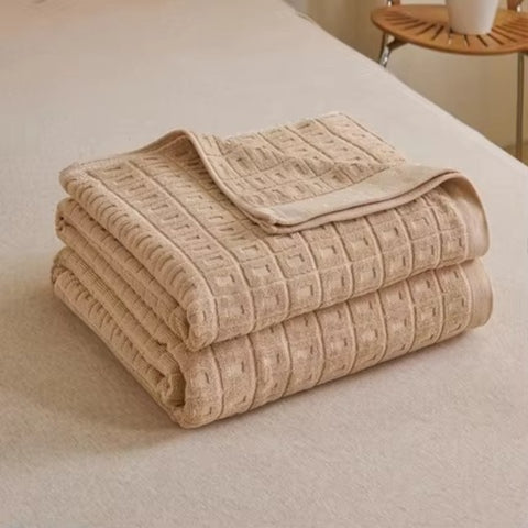 Manta de Waffle de Algodón para Verano – Cubre Cama Ligero y Manta