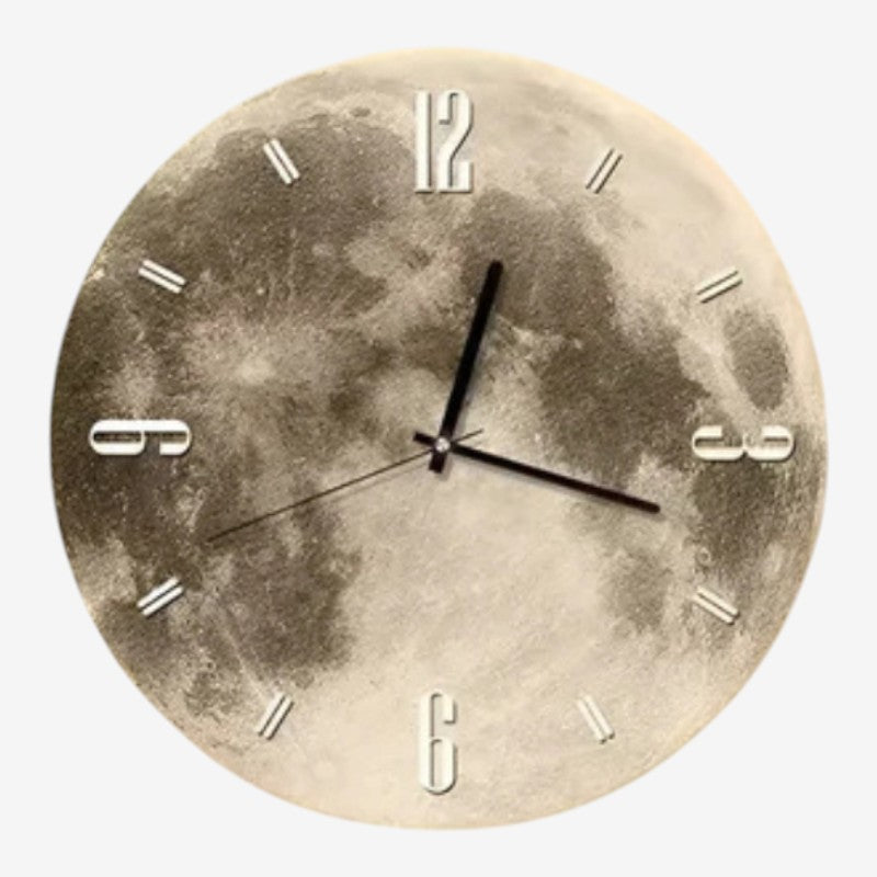 MoonTime – Reloj de Pared Redondo con Inspiración Lunar y Pantalla Digital