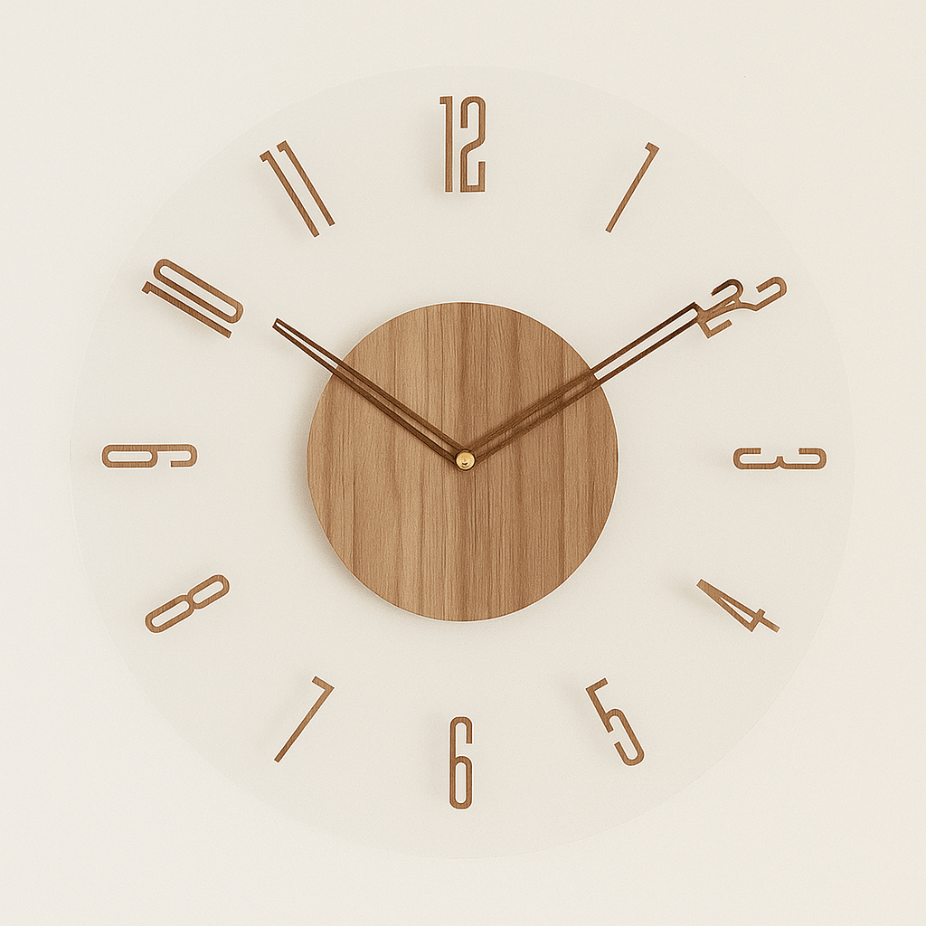Reloj NORDIC – Reloj de pared silencioso de madera con diseño minimalista