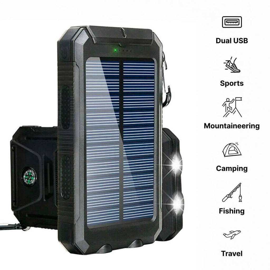SOLARFORCE Power Bank – Powerbank solar impermeable de 20000mAh para aventuras al aire libre