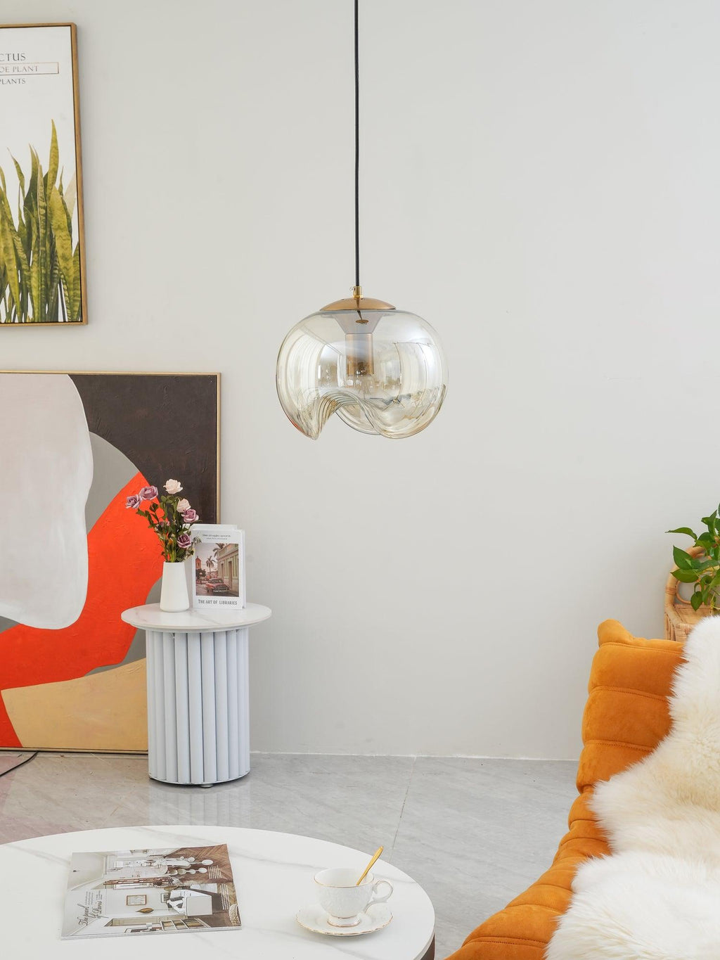 Alviera | Lámpara colgante de vidrio con forma escultórica