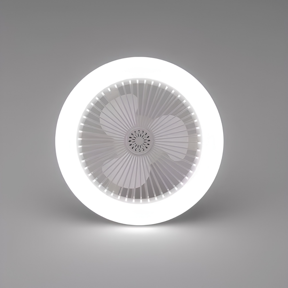 Ventilador de techo con iluminación LED y control remoto – diseño moderno y blanco para dormitorios y salones