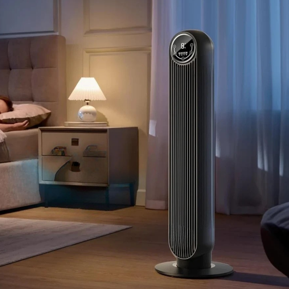 Ventilador de torre con control remoto y 3 configuraciones de velocidad – diseño oscilante y silencioso para dormitorios y salas de estar