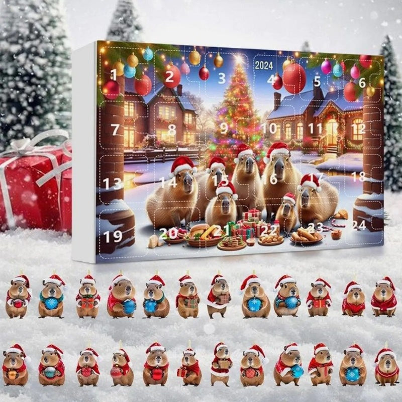 CappyJoy – Calendario de Adviento de Capibara para Regalo de Cuenta Regresiva Navideña