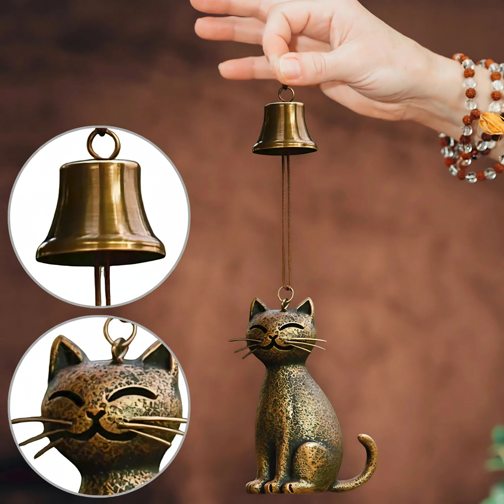 COPPERPAWS – Carillón de Viento de Cobre Hecho a Mano para una Ambiencia Tranquila en el Hogar