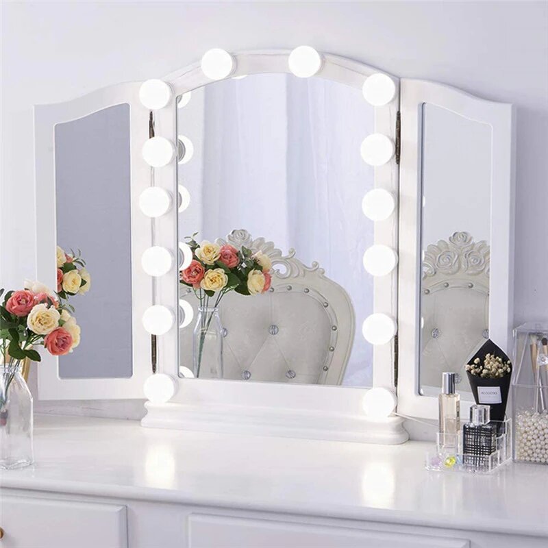 Espejo de Maquillaje LED con Luz Ajustable