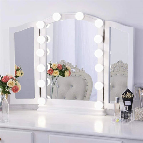 Espejo de Maquillaje LED con Luz Ajustable