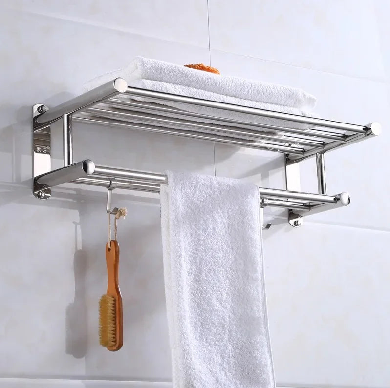 Perchero de toallas de acero inoxidable – Diseño moderno y duradero para el baño