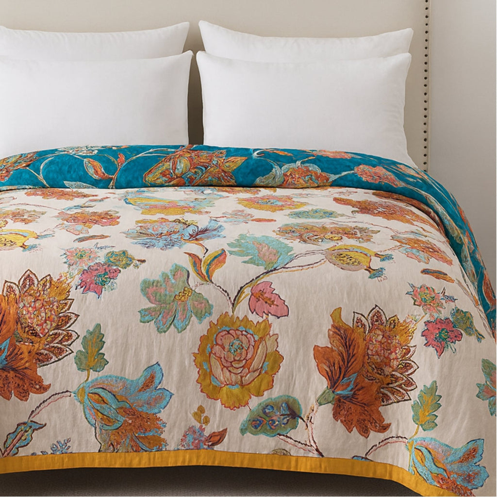 Manta de Algodón Floral Reversible Wildbloom