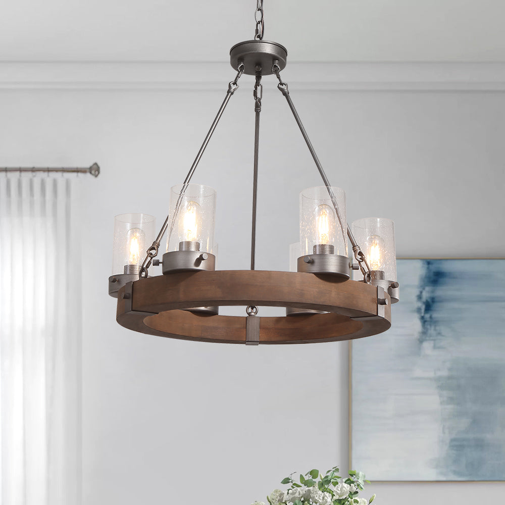 Luz de Rueda de Carro de Madera