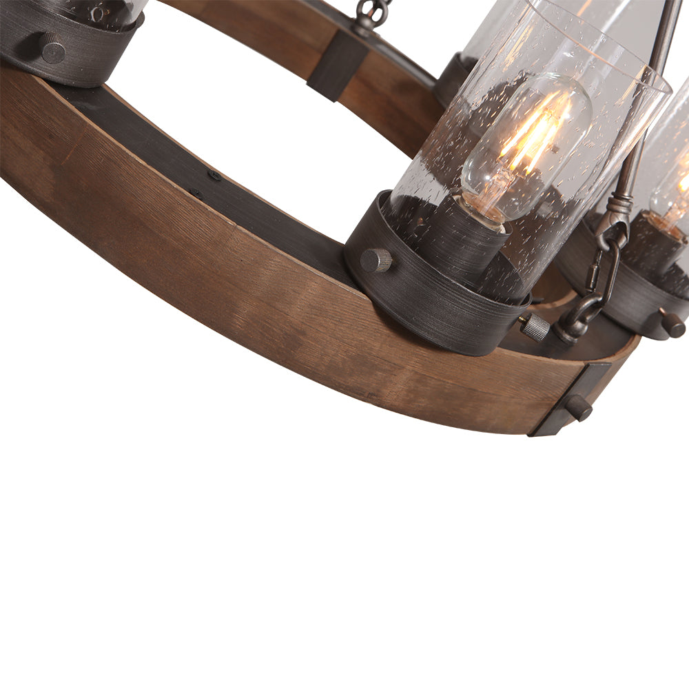 Luz de Rueda de Carro de Madera