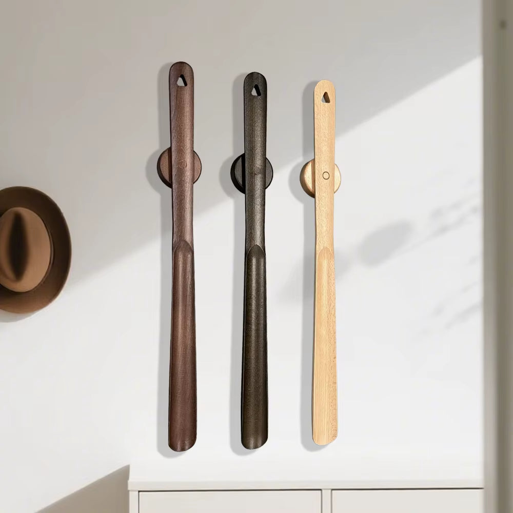 Elara Haus Cucharón de Zapatos Ergonómico de Nogal Magnético