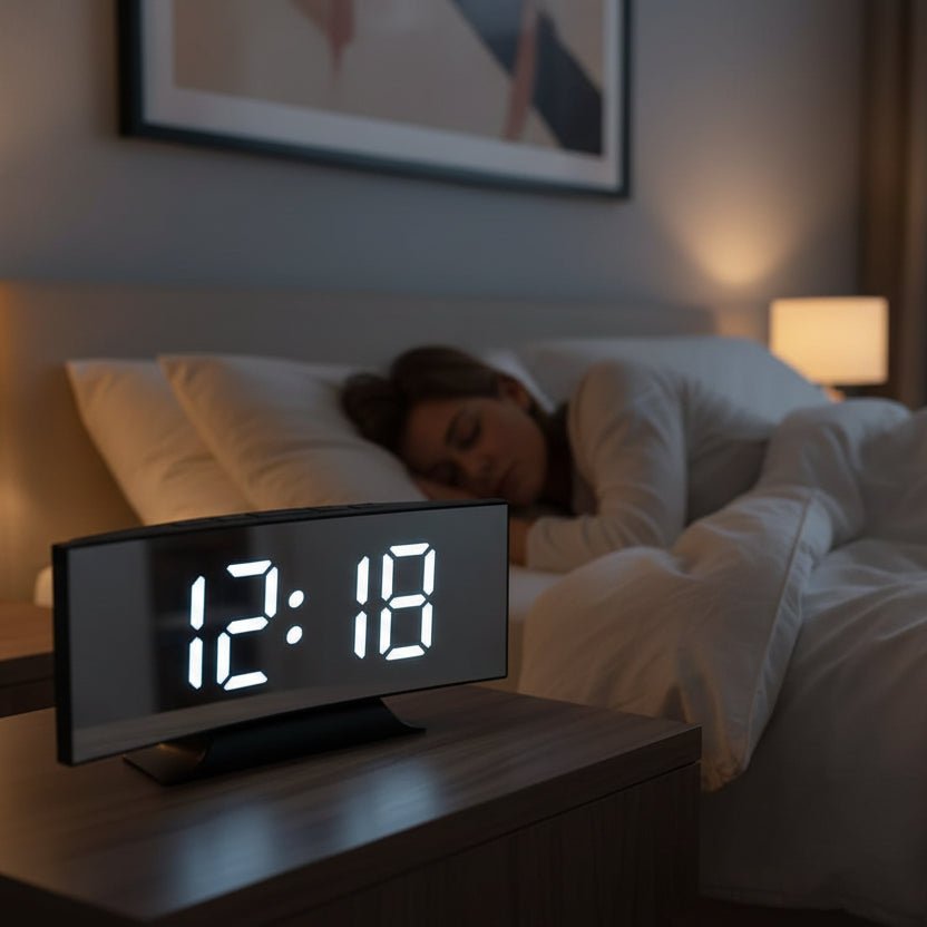 SILENTLITE – Reloj despertador digital delgado con gran pantalla LED y diseño silencioso
