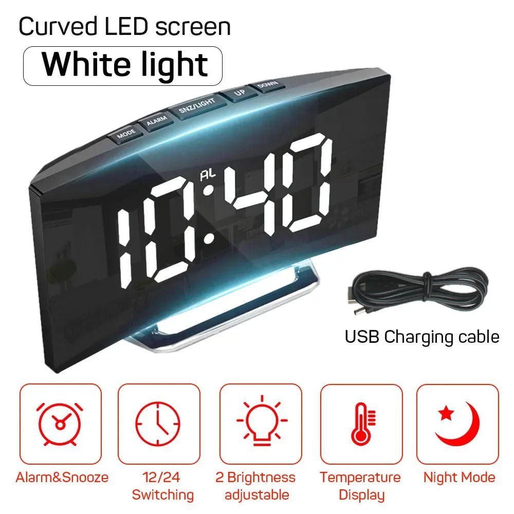 SILENTLITE – Reloj despertador digital delgado con gran pantalla LED y diseño silencioso