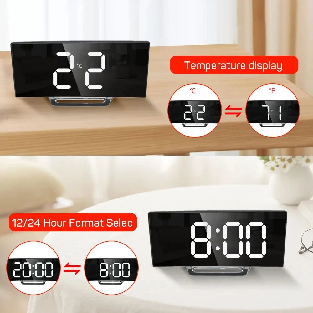 SILENTLITE – Reloj despertador digital delgado con gran pantalla LED y diseño silencioso