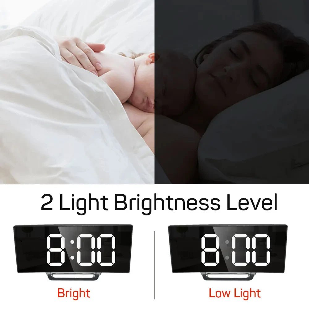 SILENTLITE – Reloj despertador digital delgado con gran pantalla LED y diseño silencioso