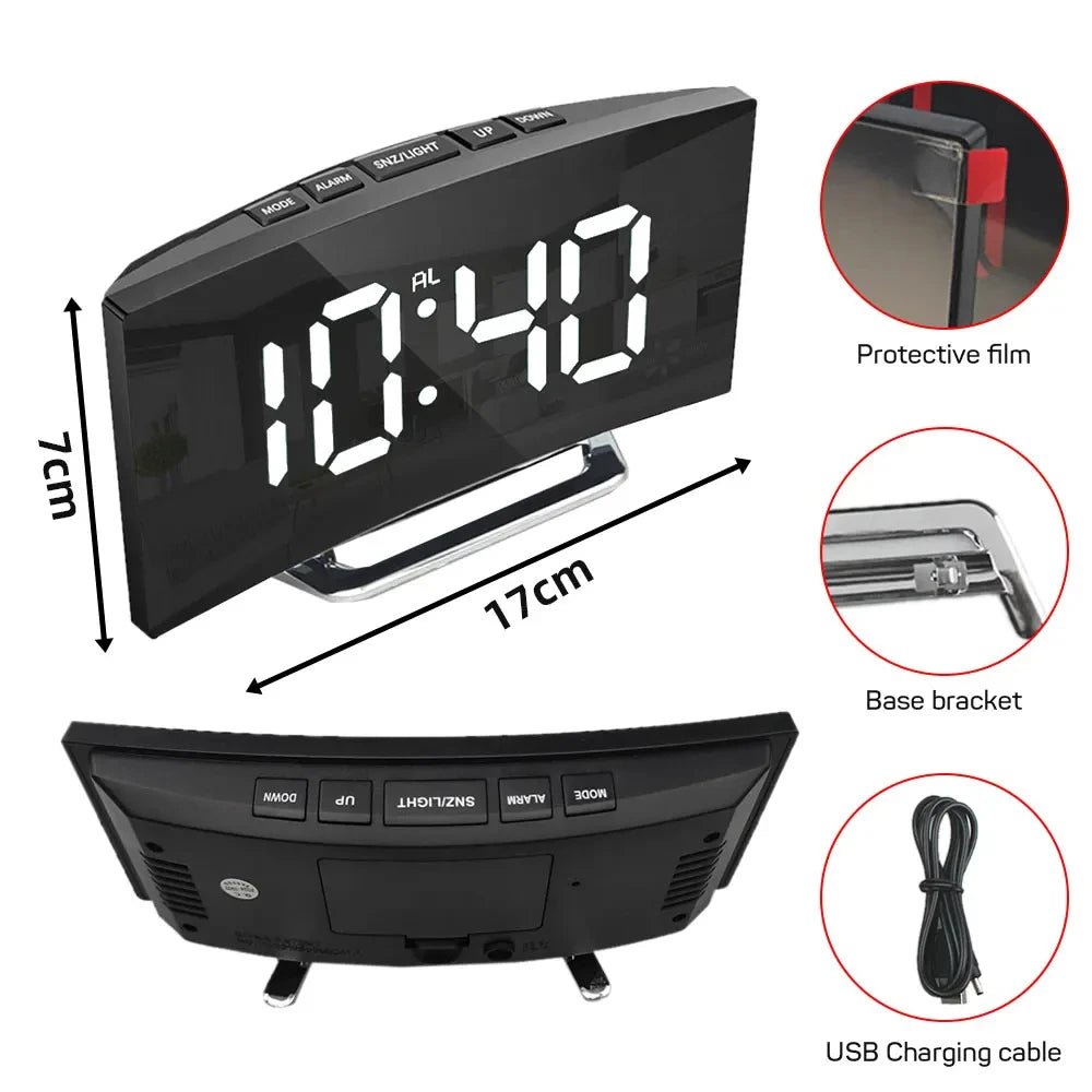 SILENTLITE – Reloj despertador digital delgado con gran pantalla LED y diseño silencioso