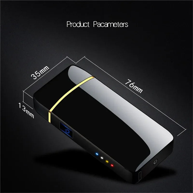 Encendedor de Plasma USB con Doble Llama – Estructura Metálica Azul