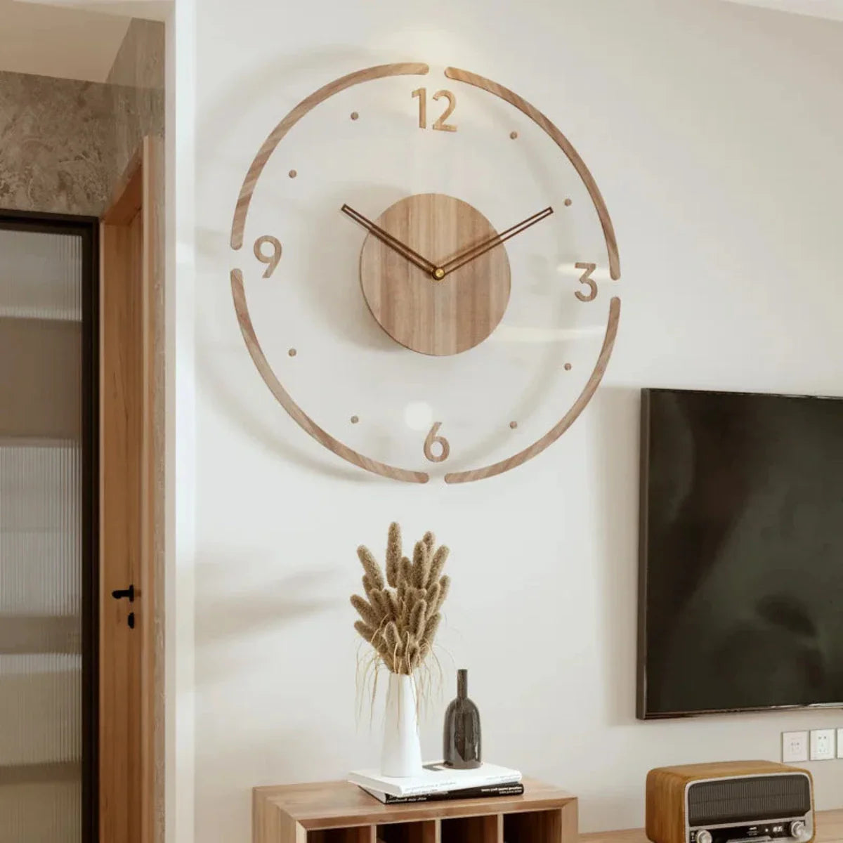 Reloj de Pared Yara en Estilo Escandinavo – Elegante Reloj de Pared para Salón de Madera