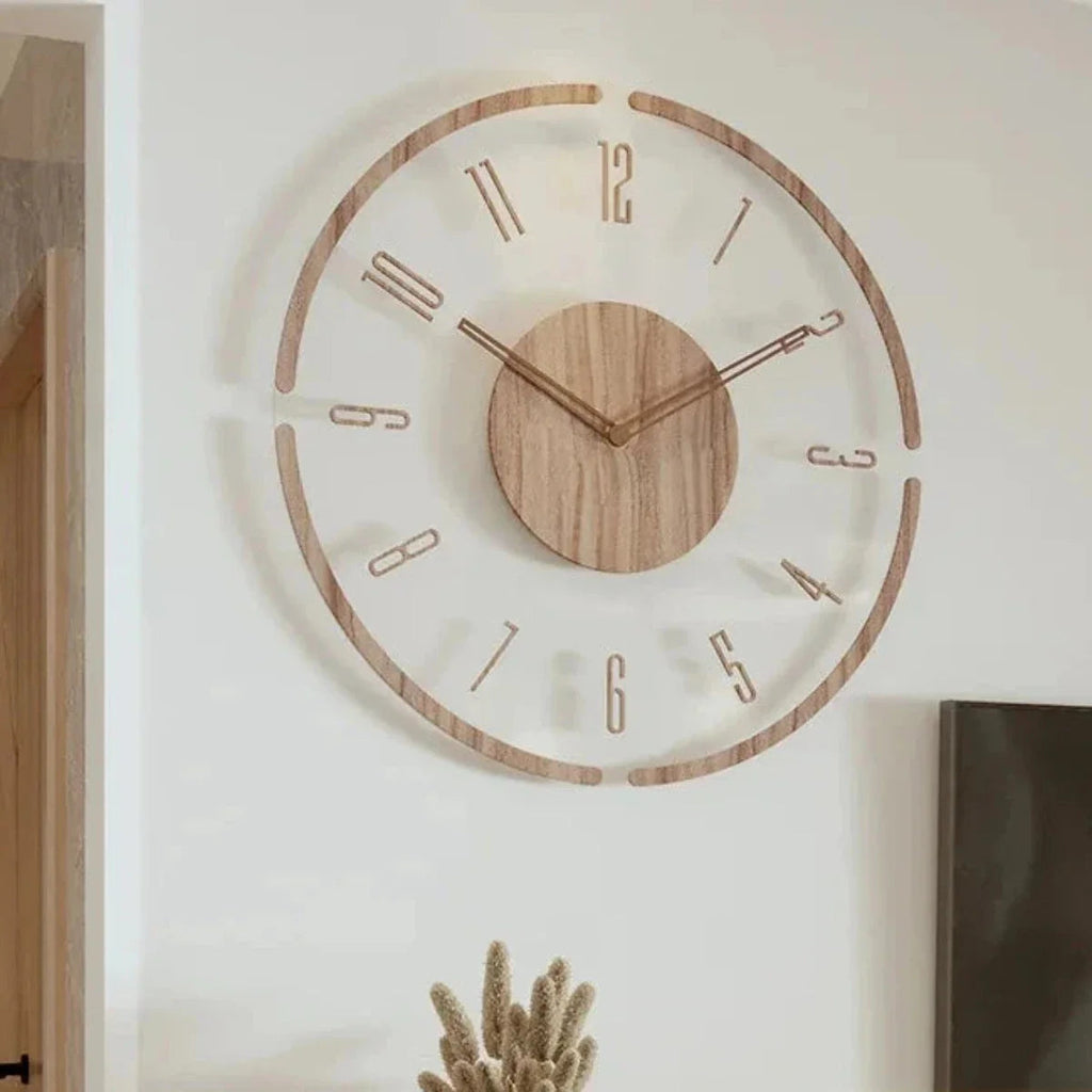 Reloj de Pared Yara en Estilo Escandinavo – Elegante Reloj de Pared para Salón de Madera