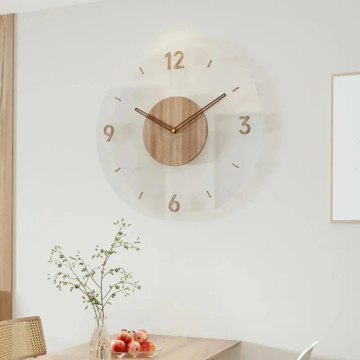 Reloj de Pared Yara en Estilo Escandinavo – Elegante Reloj de Pared para Salón de Madera