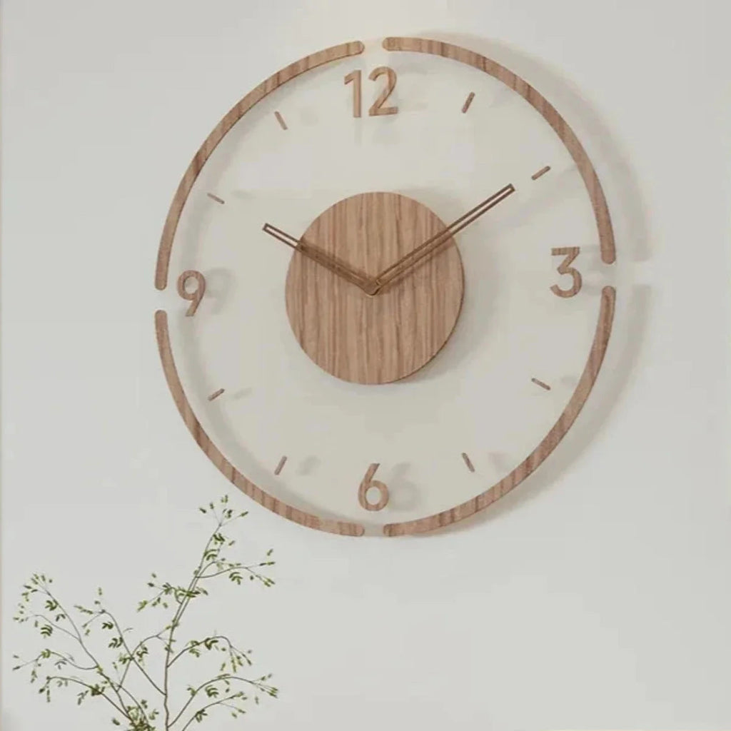 Reloj de Pared Yara en Estilo Escandinavo – Elegante Reloj de Pared para Salón de Madera