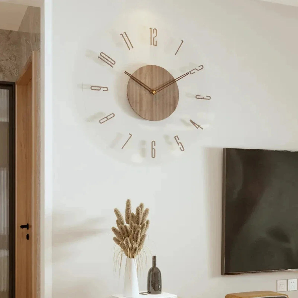 Reloj de Pared Yara en Estilo Escandinavo – Elegante Reloj de Pared para Salón de Madera