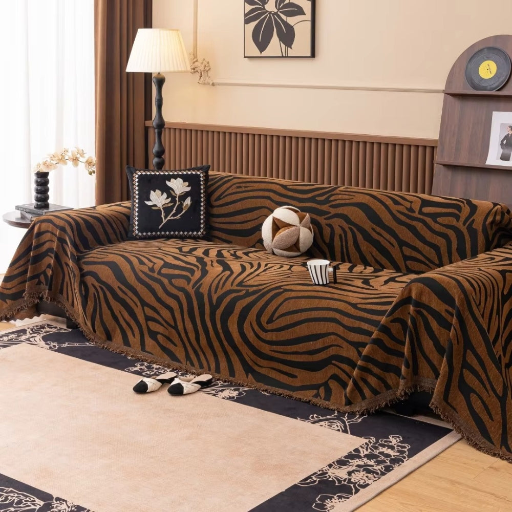 Funda de Sofá Geométrica de Chenilla Zebra Zentara