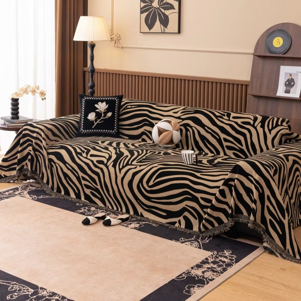 Funda de Sofá Geométrica de Chenilla Zebra Zentara