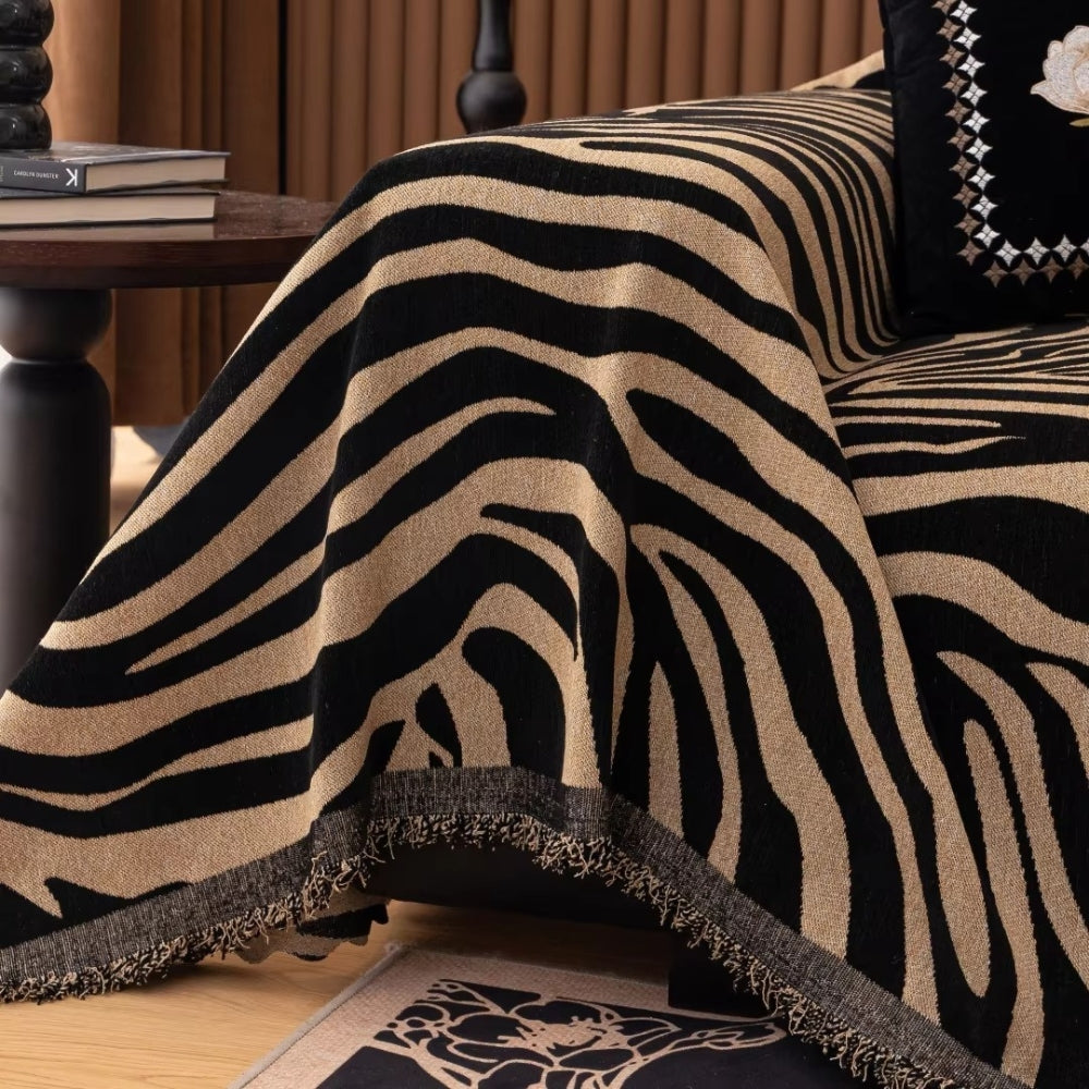 Funda de Sofá Geométrica de Chenilla Zebra Zentara