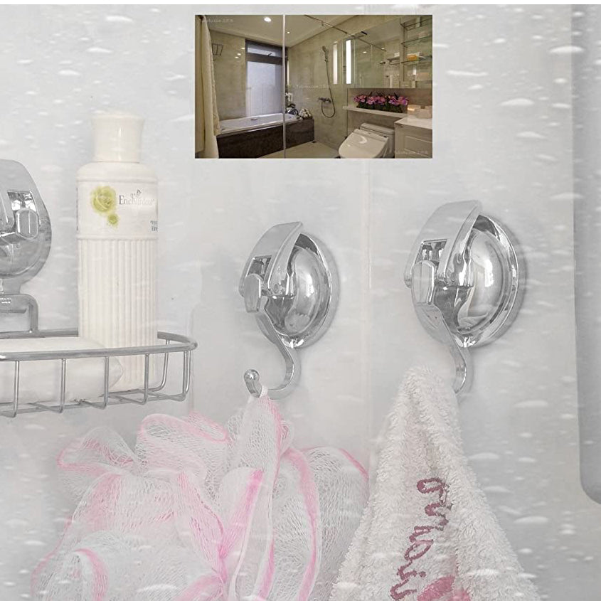 Juego de 2 ganchos de succión resistentes – a prueba de daños y reutilizables, ideales para la cocina y el baño, capacidad de hasta 5 kg