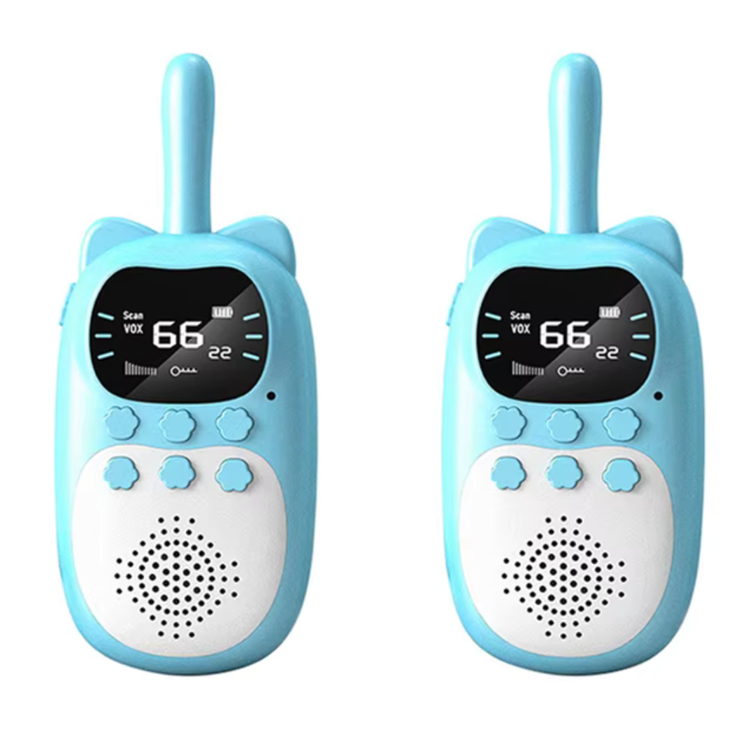 Conjunto de walkie-talkies digitales para niños con LCD – Alcance de 3 km, Azul