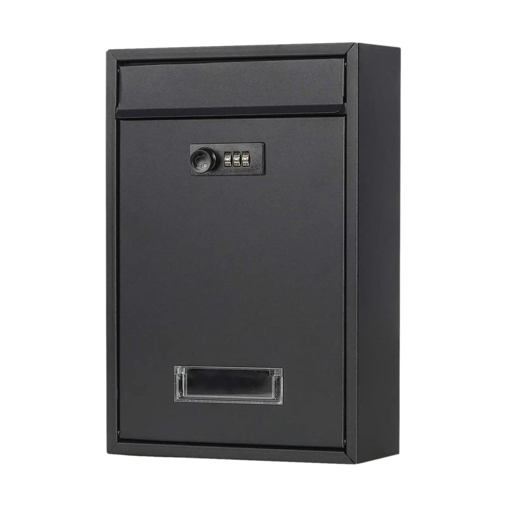 Buzón Negro con Cerradura de Combinación – Seguro y Elegante para Cartas y Paquetes