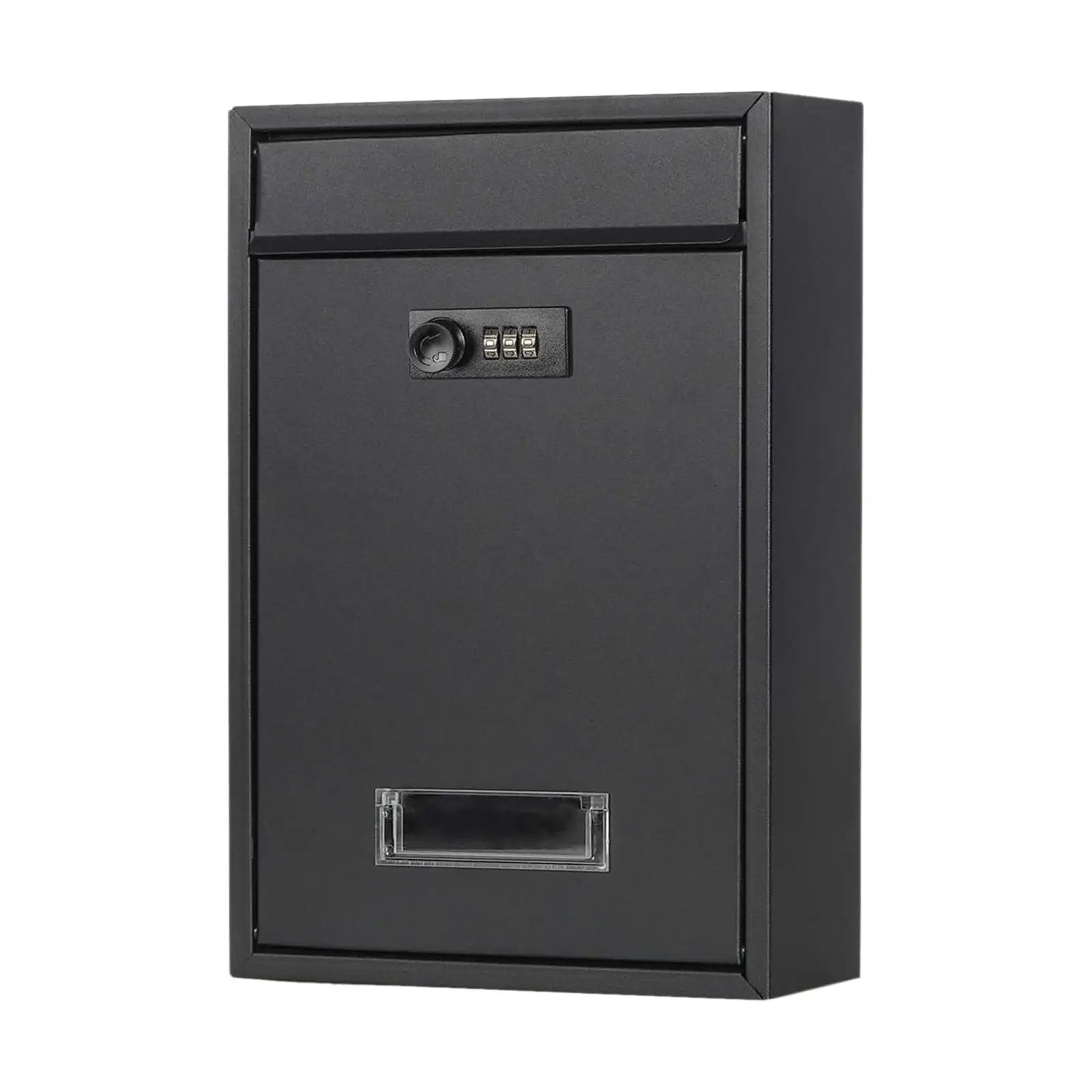 Buzón Negro con Cerradura de Combinación – Seguro y Elegante para Cartas y Paquetes