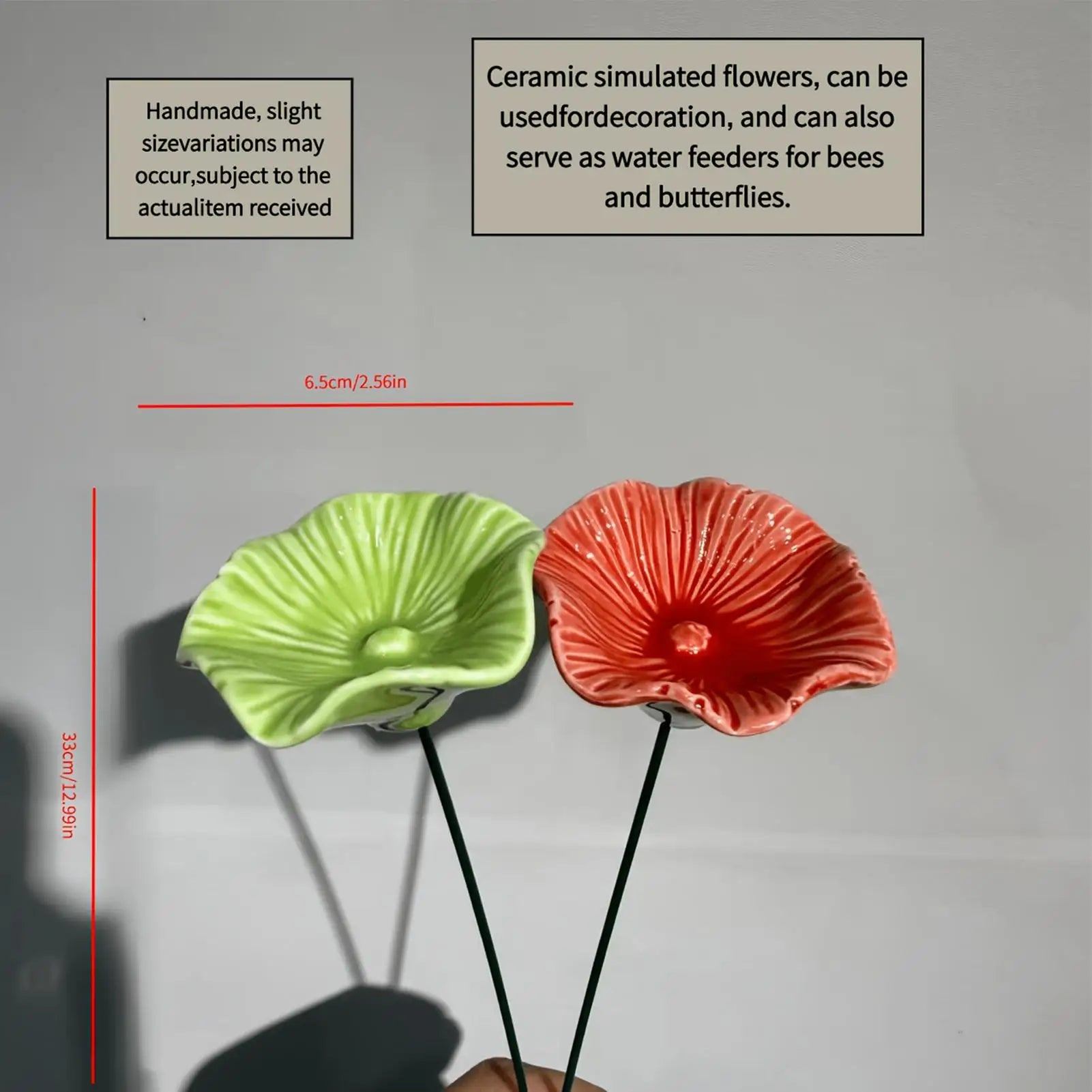 Bebedero de Cerámica Diseño Floral Set de 4