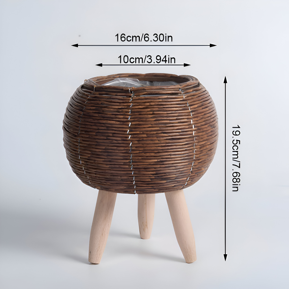 Maceta de Rattan Artificial de Estilo Rústico