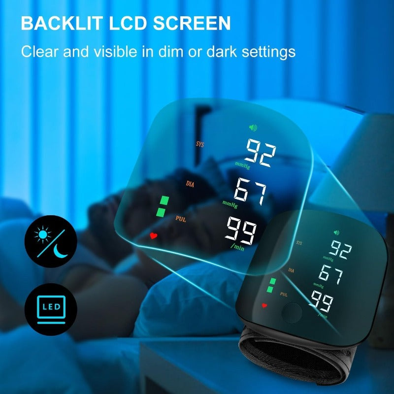 Monitor de Presión Arterial de Muñeca Recargable por USB-C Bowlift