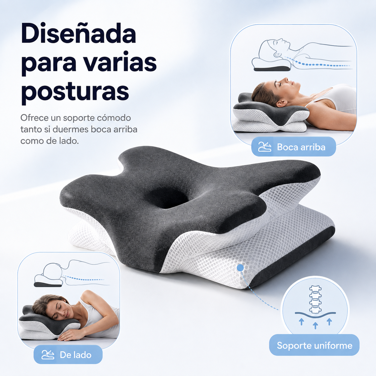 Almohada cervical ajustable para alivio del dolor