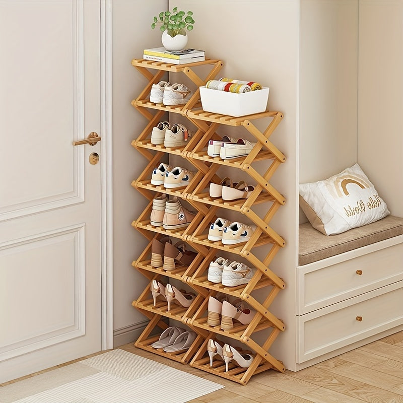 Estante para Zapatos de Bambú Inteligente – Compacto y Práctico para Cualquier Entrada