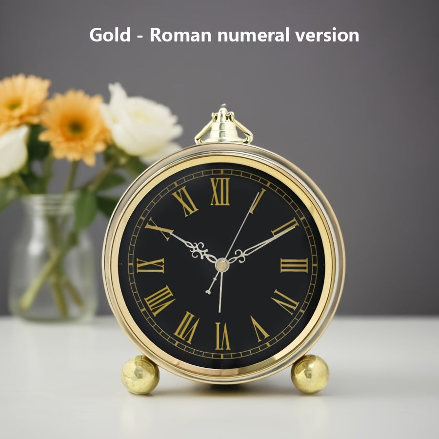 VINTERRA - Reloj Despertador de Escritorio Retro Creativo Europeo con Movimiento Silencioso