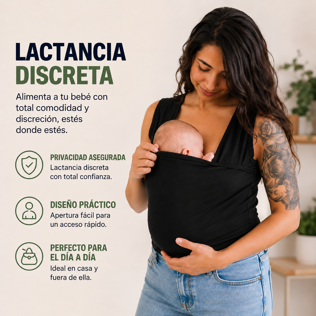 Camiseta Portage CarryMe para Bebé – Camiseta Cómoda con Función de Lactancia