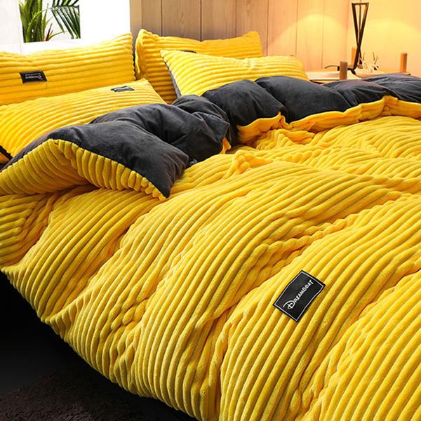 Kalsten | Juego de Ropa de Cama de Terciopelo de Corduroy Engrosado