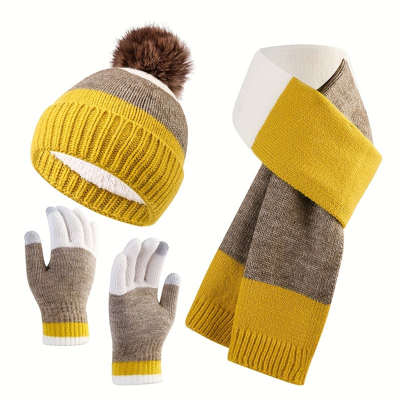 Conjunto de Invierno Trendy - Gorro, Bufanda y Guantes para Días Fríos