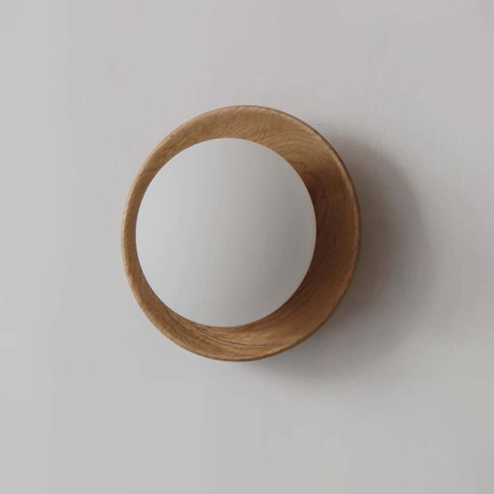 Aplique de Pared de Madera Blanca Moderna